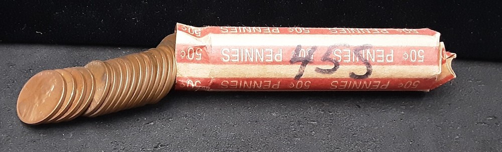 1945-S LINCOLN WHEAT CENT ROLL - CIRCULTAED