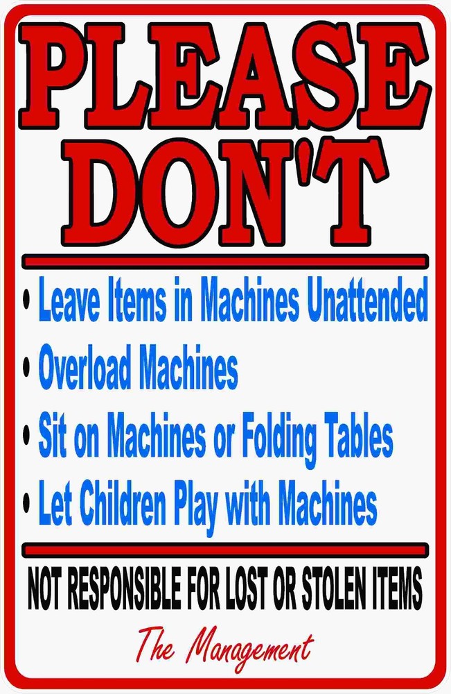 Laundromat Rules & Info Sign. Size Options. Laundry Service Washing Machine