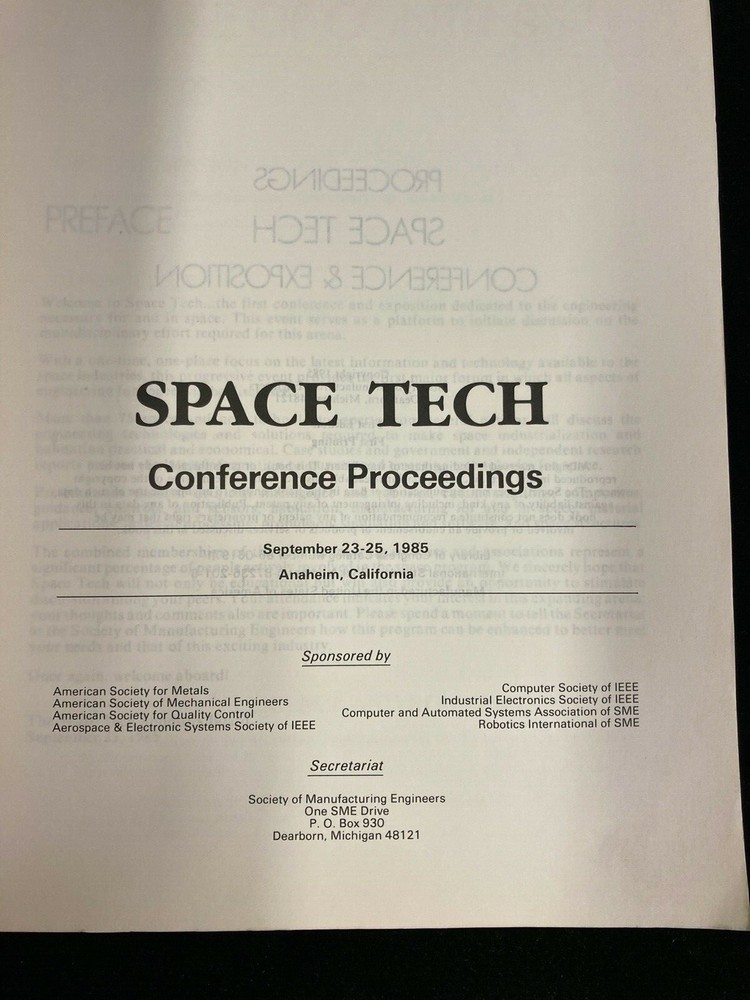 1985 SPACE TECH CONFERENCE PROCEEDINGS, ANAHEIM, CALIFORNIA
