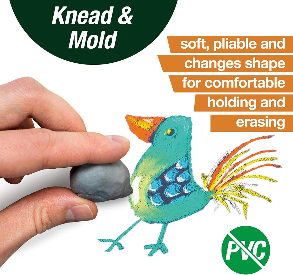Versatile Kneadable Eraser for Artists - Grey, Includes Storage Case