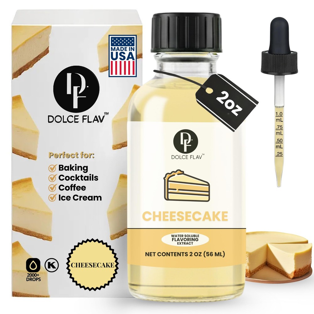 Dolce Flav Cheesecake Extract – 2 Ounce Water-Soluble Kosher, 2 Oz.