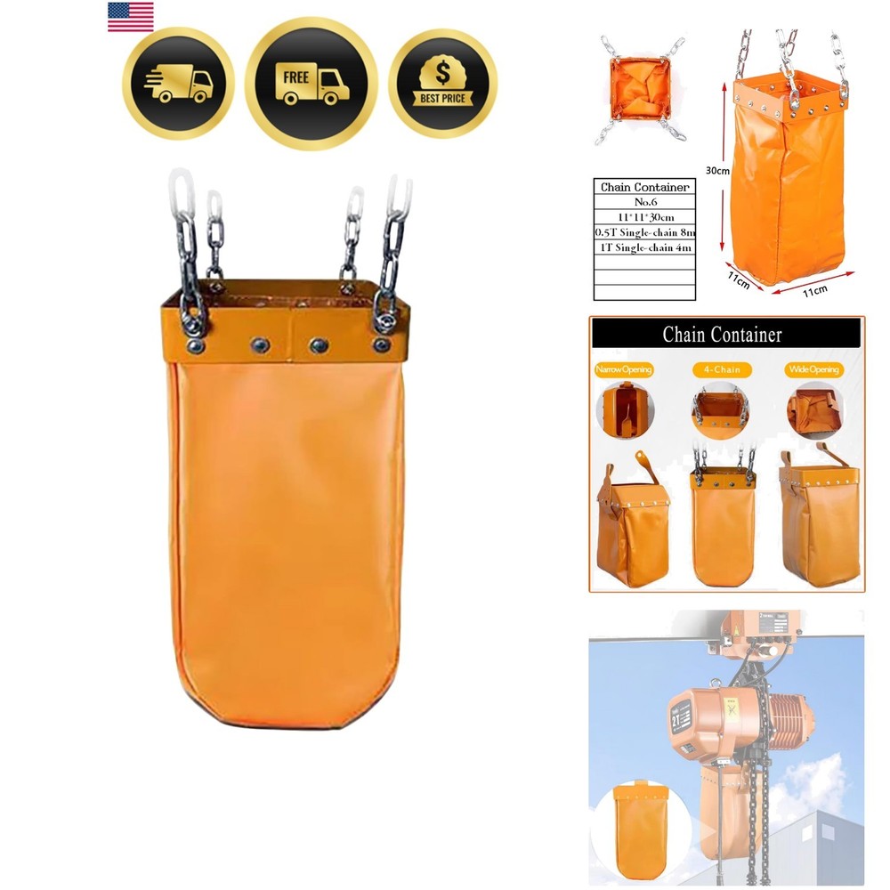 Chain Bag Container for Overhead Crane Hoist Chain Storage Keep Tangle-Free