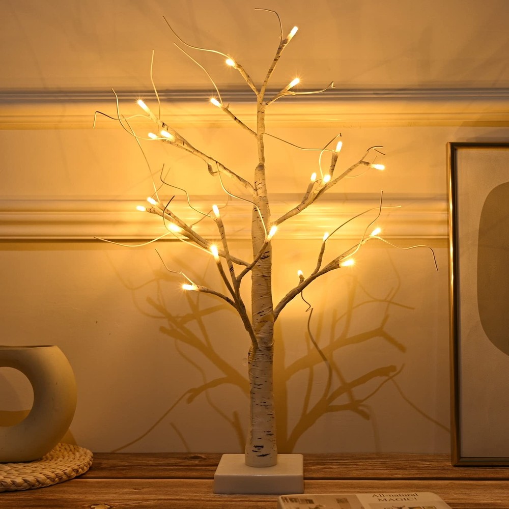 Easter Decorations kemooie 24 inch Prelit White Birch Tree with 24pcs Easter ...