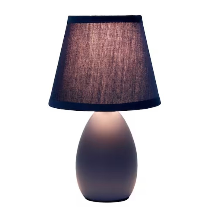 LT2009-BLU Mini Egg Oval Ceramic Table Desk Lamp, Blue