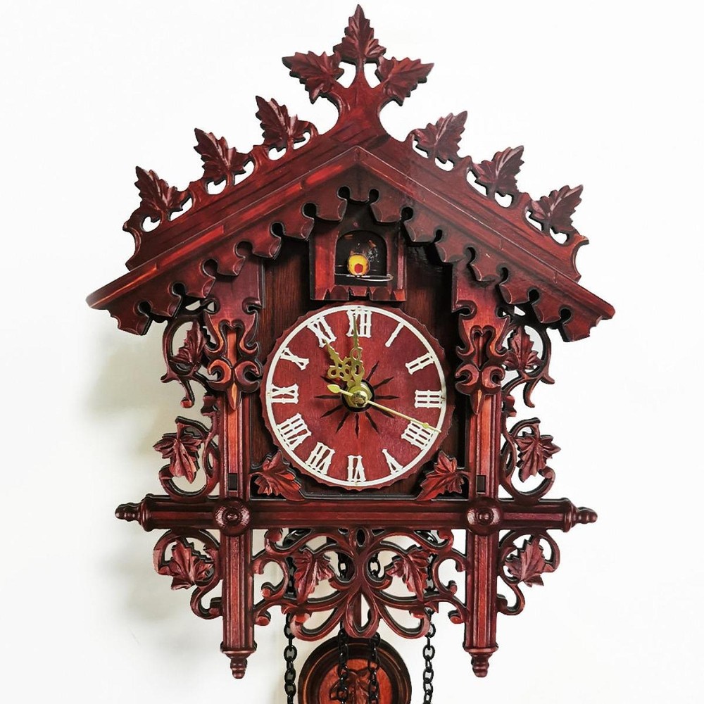 Traditional Wall Cuckoo Clock Multipurpose Handcrafted Mute Silent MDF
