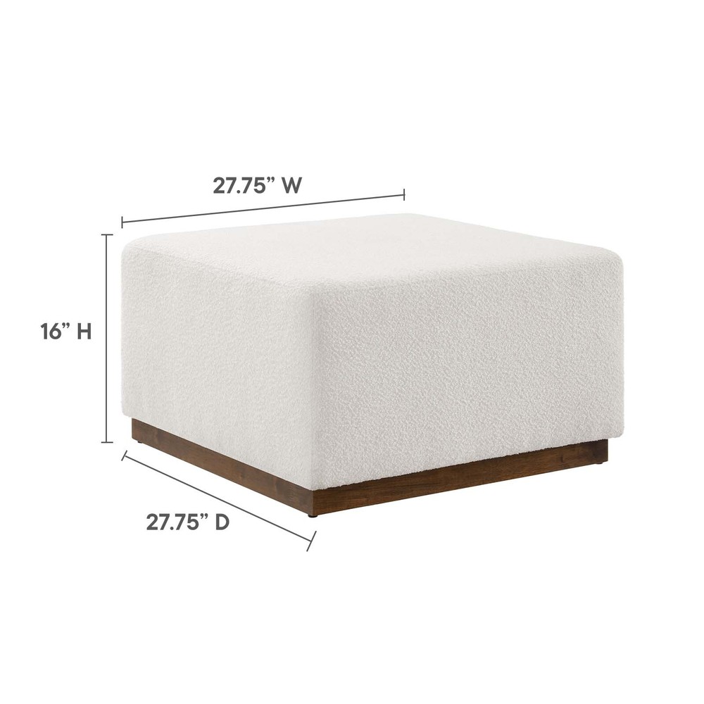 Modway Large 28" Square Boucle Upholstered Ottoman