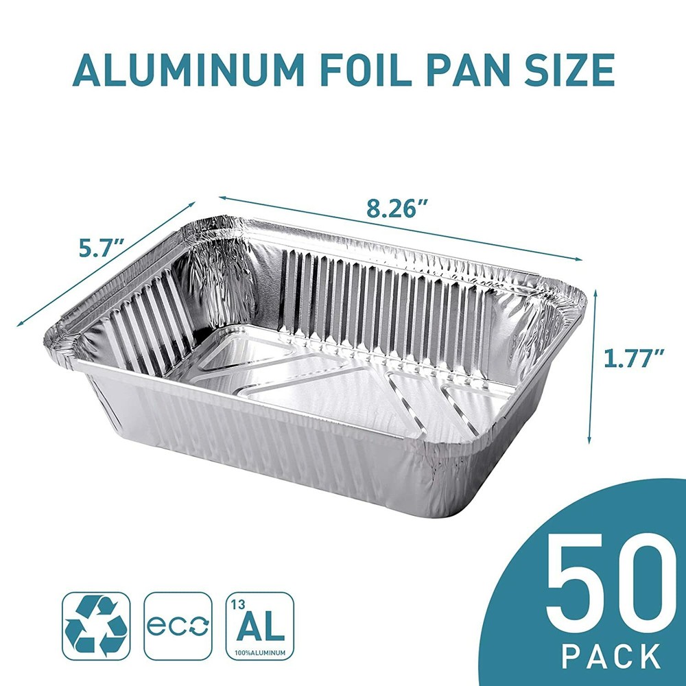 2.25 Lb Oblong Rectangular Aluminum Pans Takeout Containers - Cooking & Baking