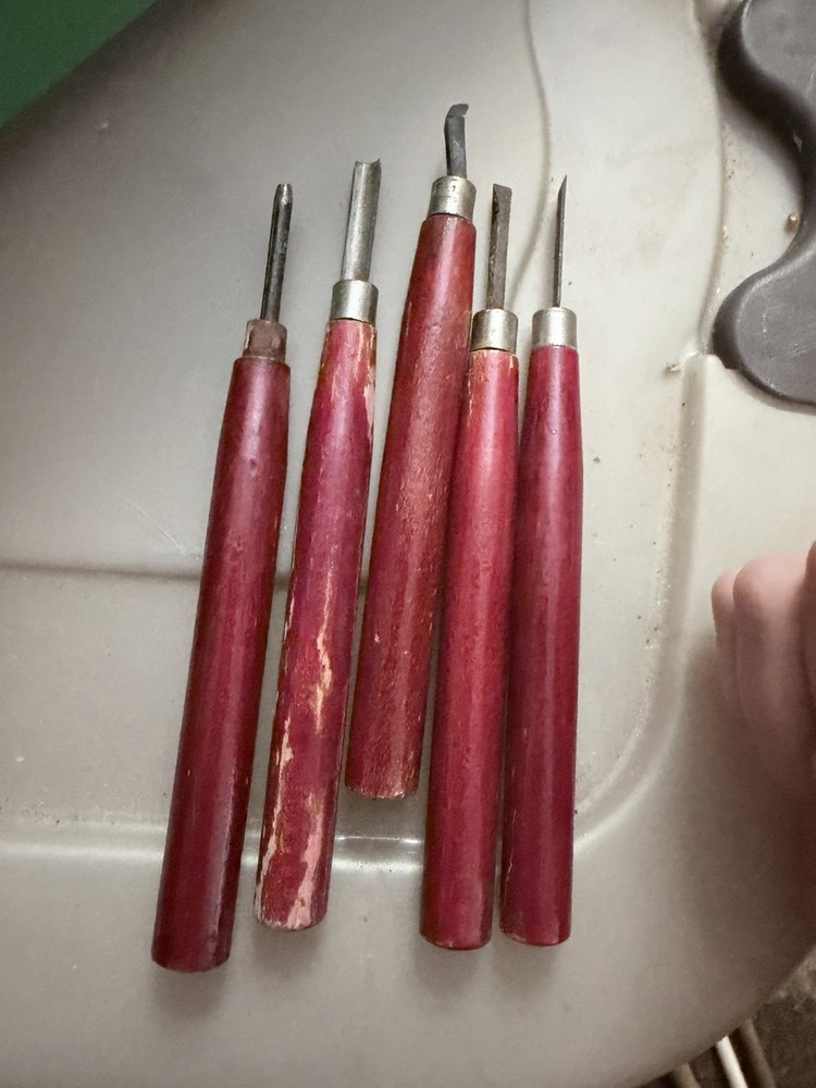 Vintage Japan Wood Carving Tool Set Gouges, Chisels Razor Saw