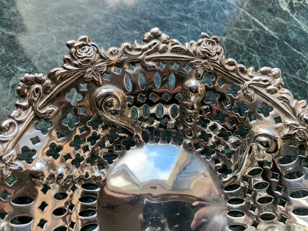 Anque Solid Sterling Silver Victorian Dish Sheffield 1901 15.5cm diameter