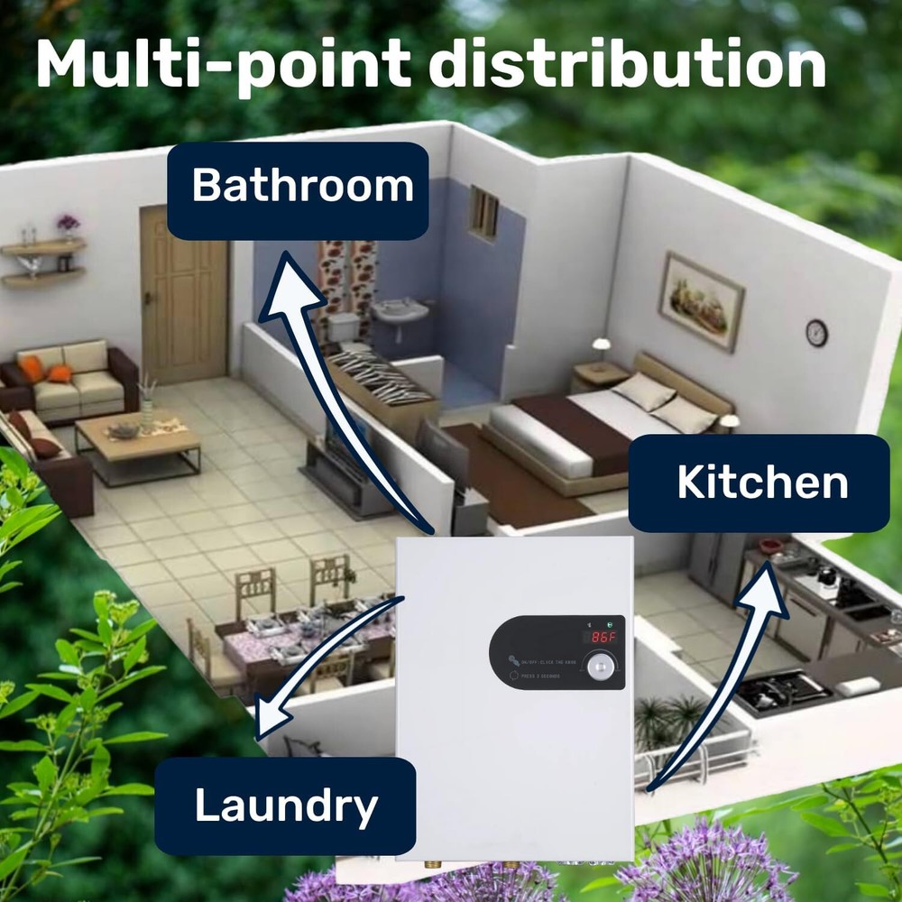 Eco Tankless Electric Water Heater 240V 18kW On-Demand Instant Hot Water Digital