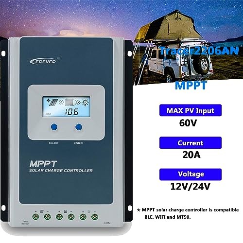20A MPPT Solar Charge Controller Max PV Input 60V Support Lithium(Only