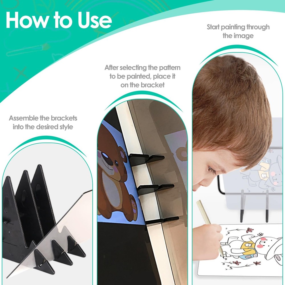 Optical Drawing Board & Tracing Projector, 2-Sided Projection Board for Drawi...