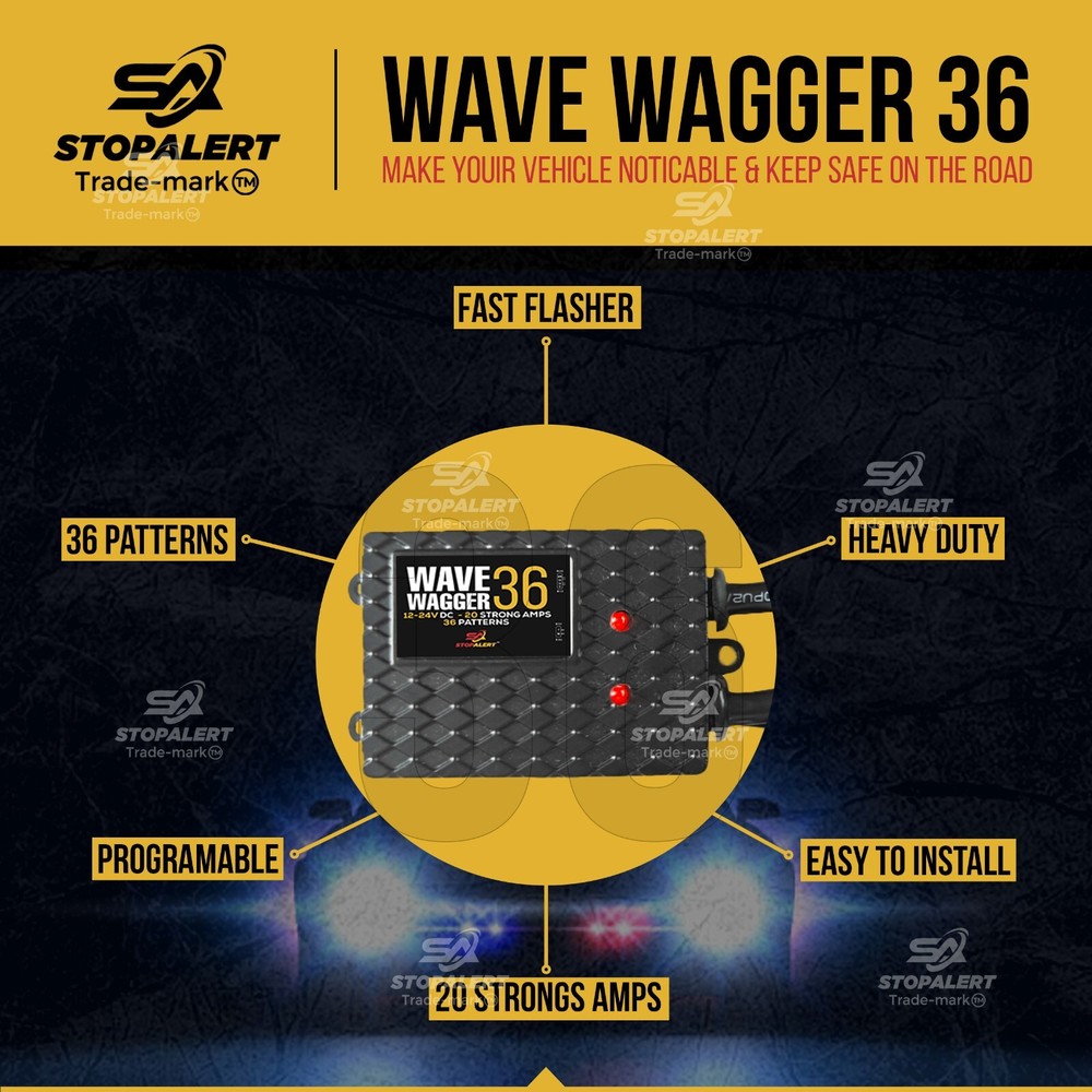 Wig Wag 36 Pattern Wave Wagger HEADLIGHTS Emergency Flashers LED Module 12-24v