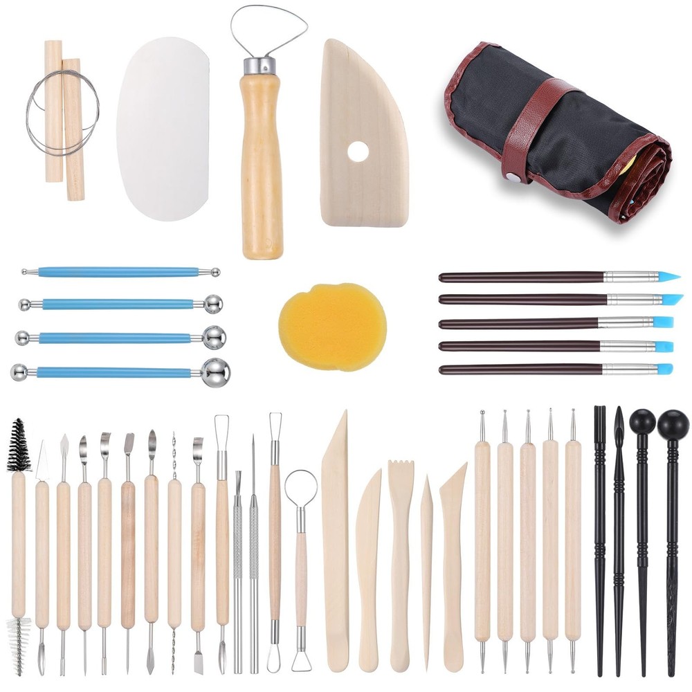 Clay Tools 43PCS Pottery Tools Clay Sculpting Tools Polymer Clay Tools Kit Ce...