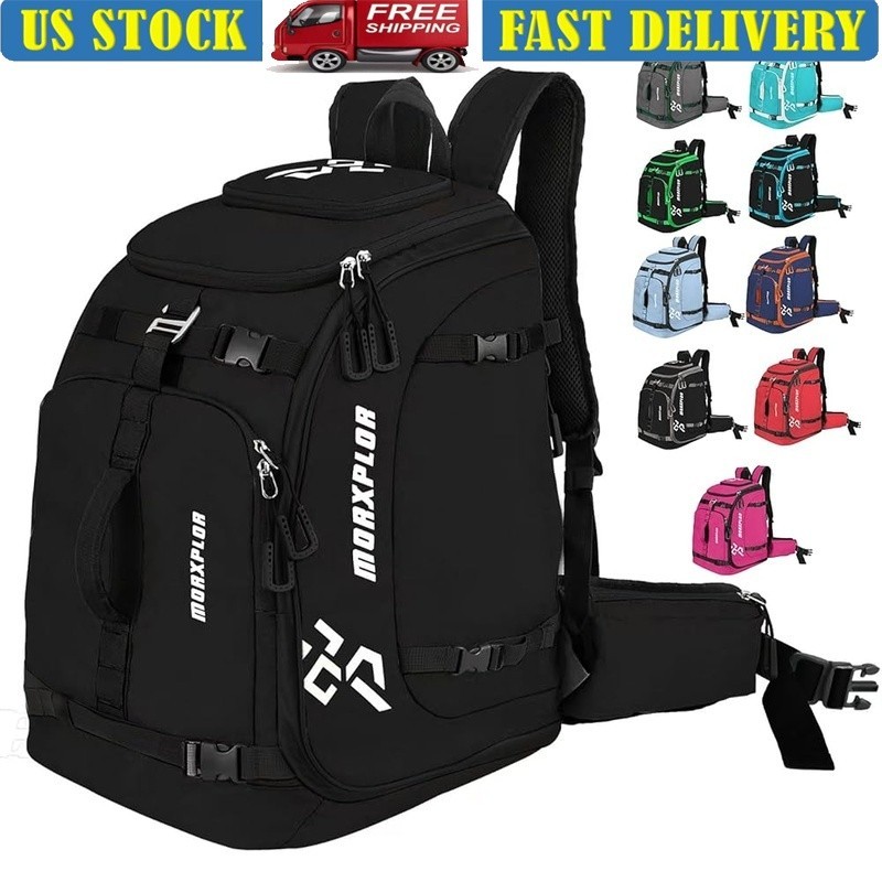 Ski Boot Backpack Waterproof Durable Storage W/ Helmet Pocket & Drain Holes New