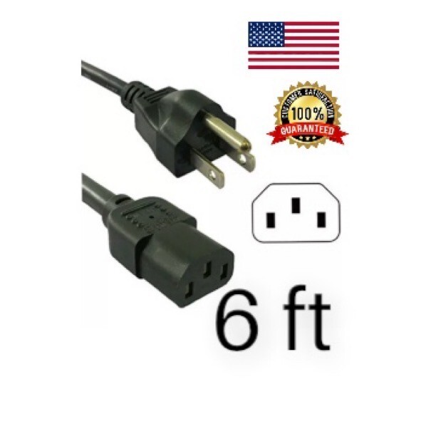 Power Cord for ELNA Sewing Machine 3-Prong 6 ft