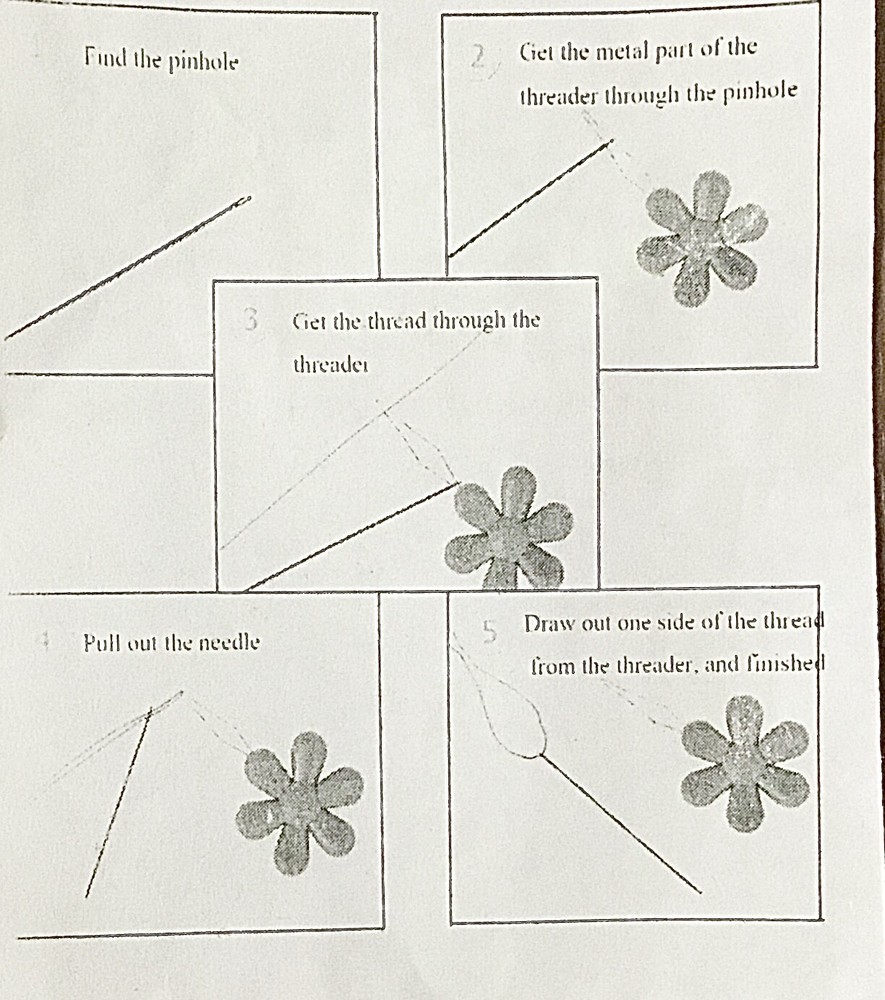 16 Color Pack Needle Threader Plastic Flower Head Wire Loop Sewing Supply