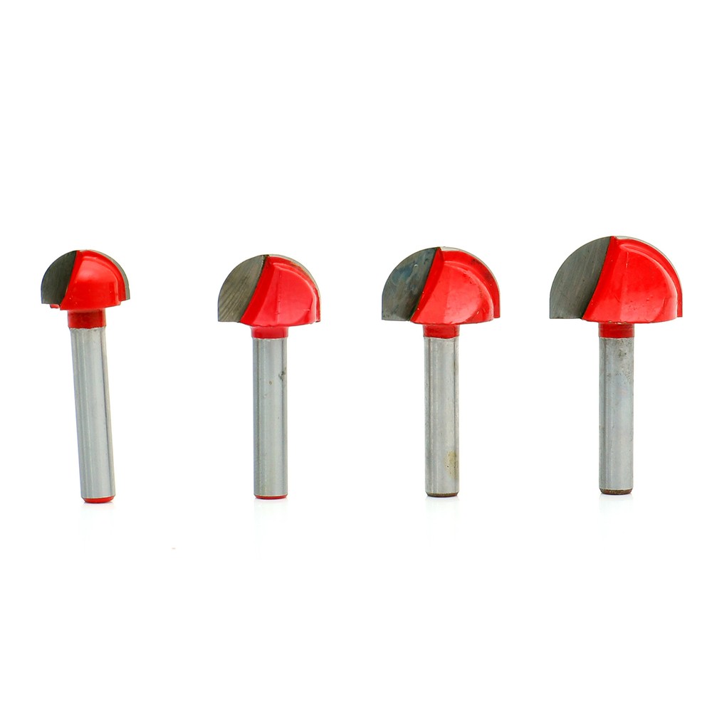 4PCS 1/4'' Shank Cove Box Router Bit - 5/8" 3/4" 7/8" 1" Cutting Diameter Solid
