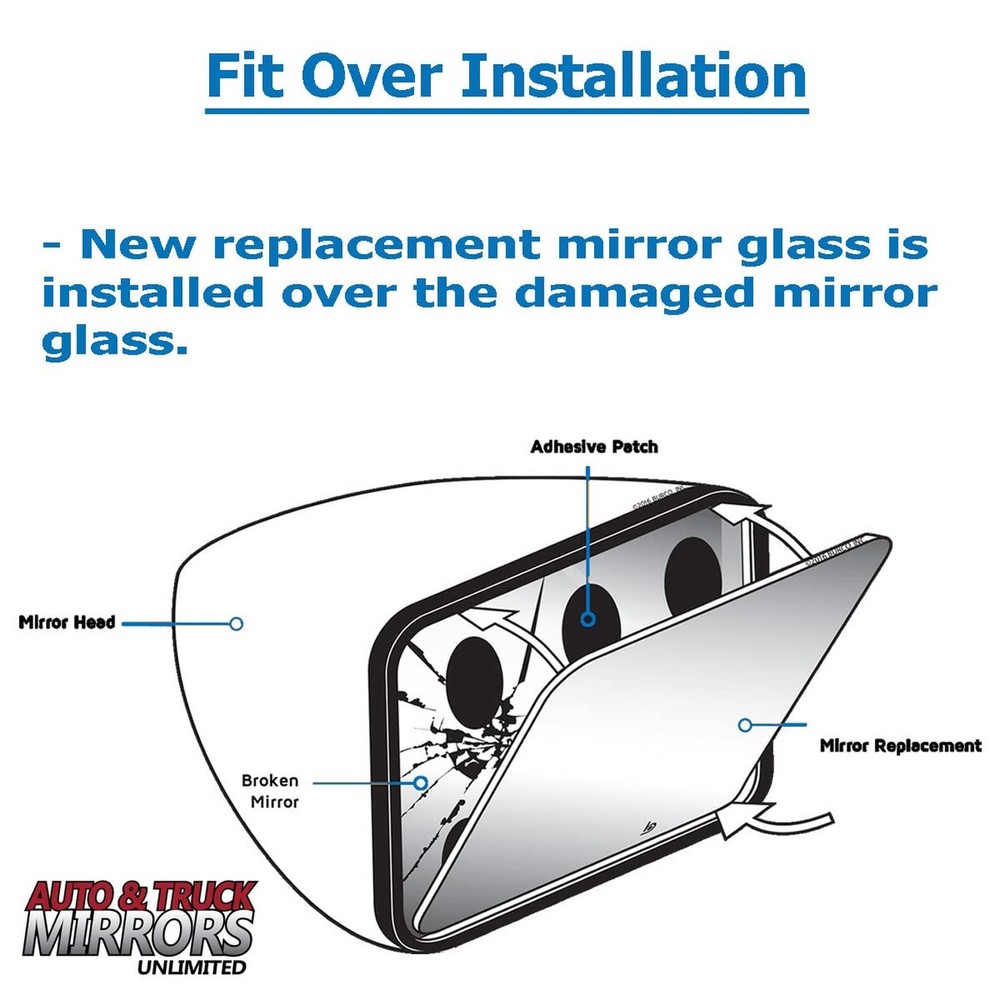 Passenger Side Mirror Replacement Glass with Adhesive Pads for 2006-2008 DTS ...