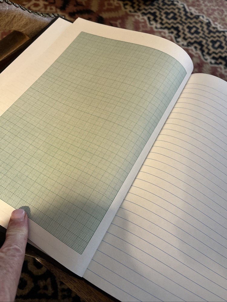 2 Vintage Blueline Lined & Graph Physics Notebooks Hardcover Canada 200 pages ea