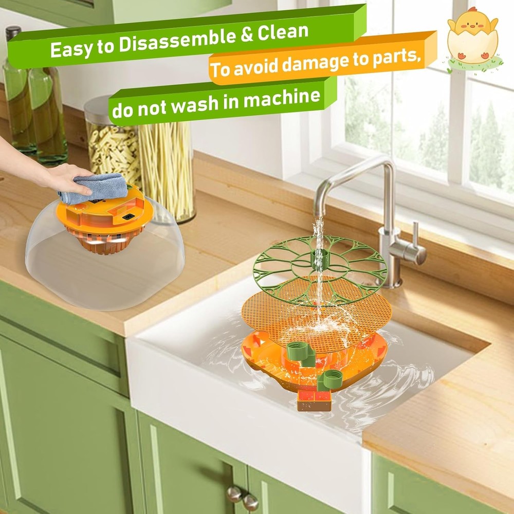 Incubators for Hatching Eggs, 12 Egg Incubator with Automatic 12 eggs, Orange