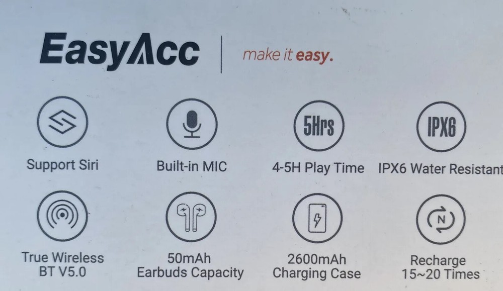 EasyAcc X100 True Wireless Earbuds