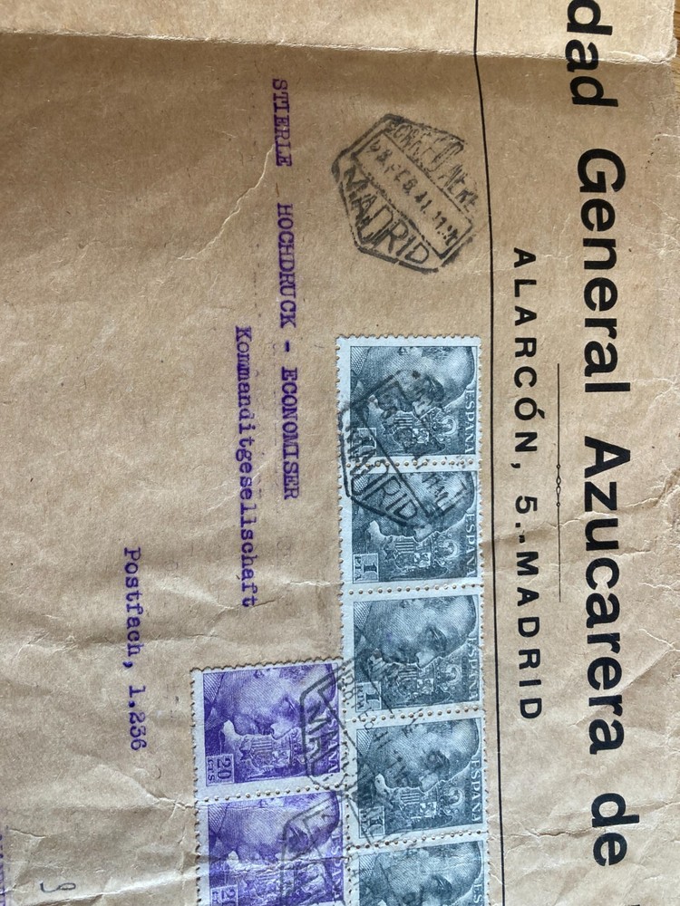 Spain oversized cover to Mannheim censor opened in Germany 1941