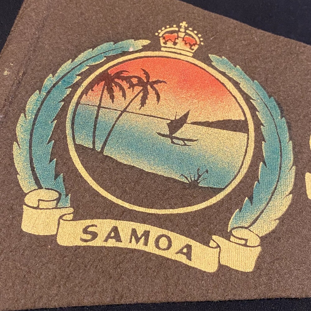 Original WWII South Pacific Souvenir Samoa Pennant Bring Back