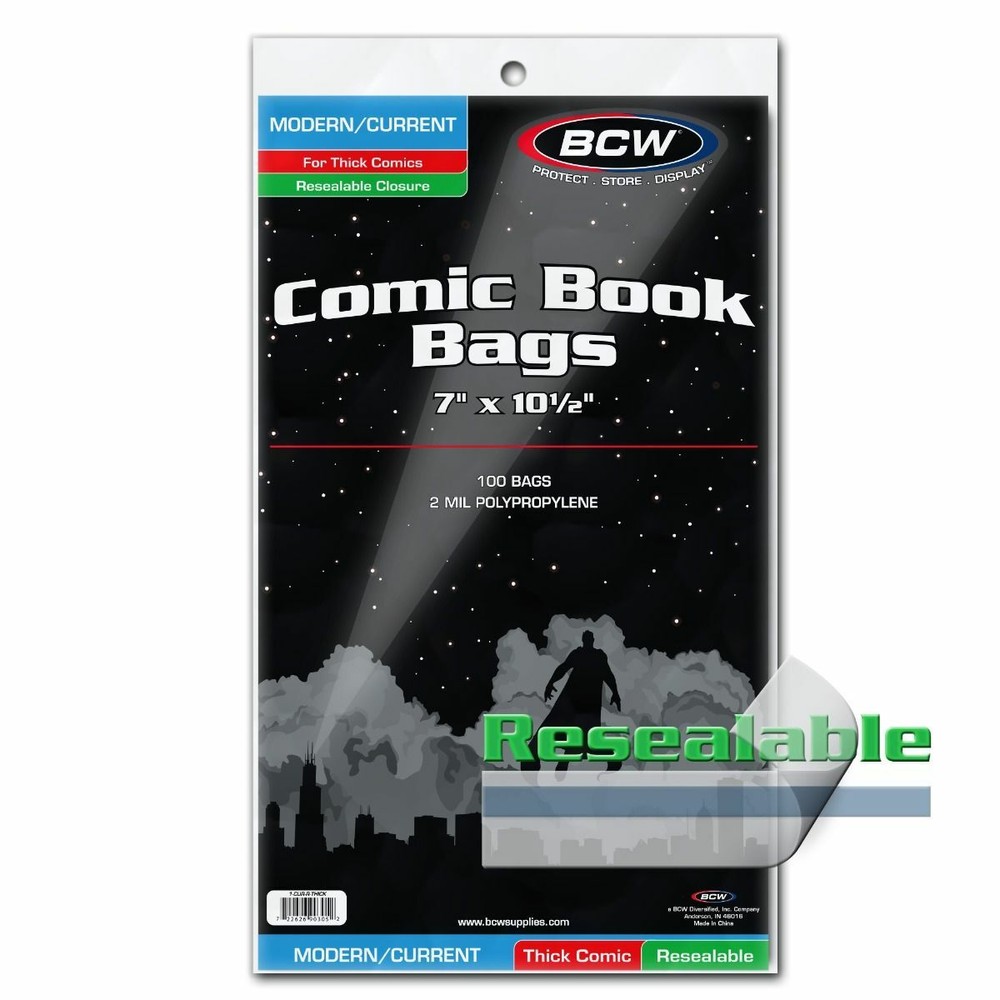 200 - BCW Current Modern Thick 2-Mil Polypropylene Resealable Comic Book Bags