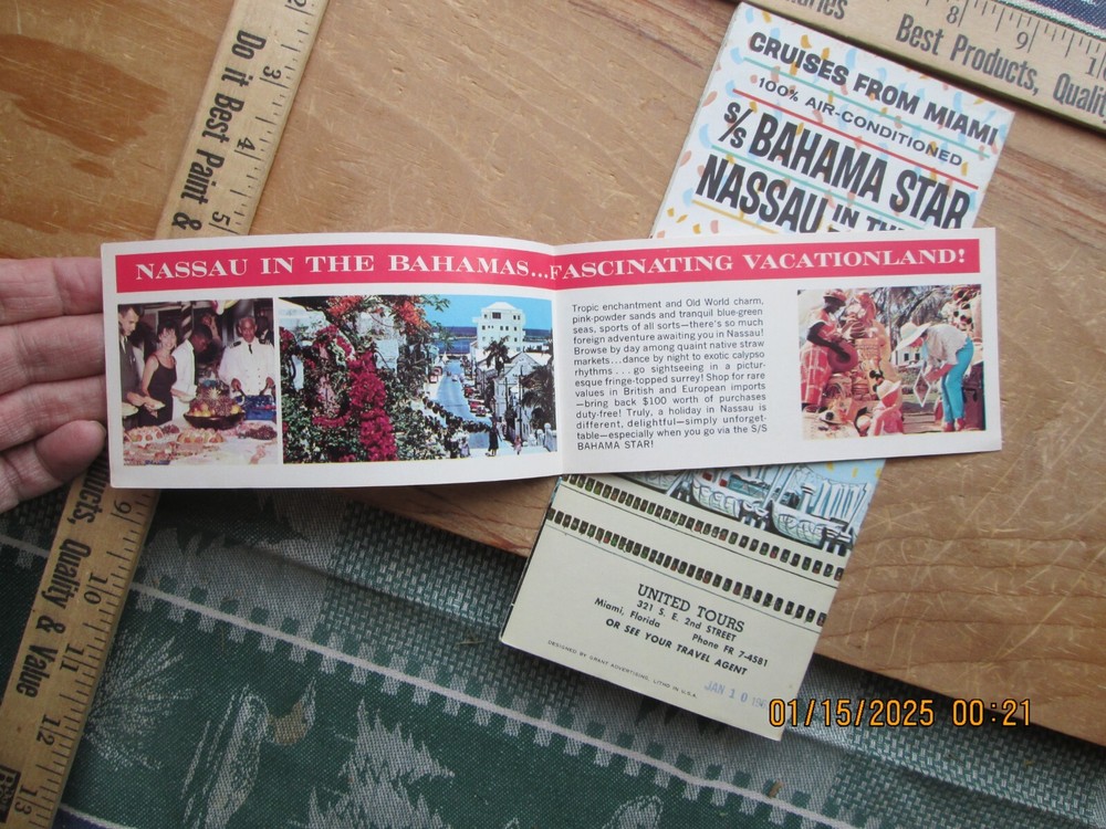 ss bahama star brochure deck plan 1962