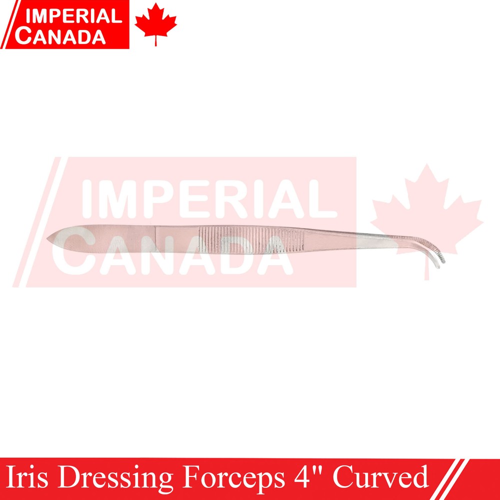 Iris Dressing Forceps 4" Curved Serrated Tips Surgical Instruments 6 Pcs DS-1992