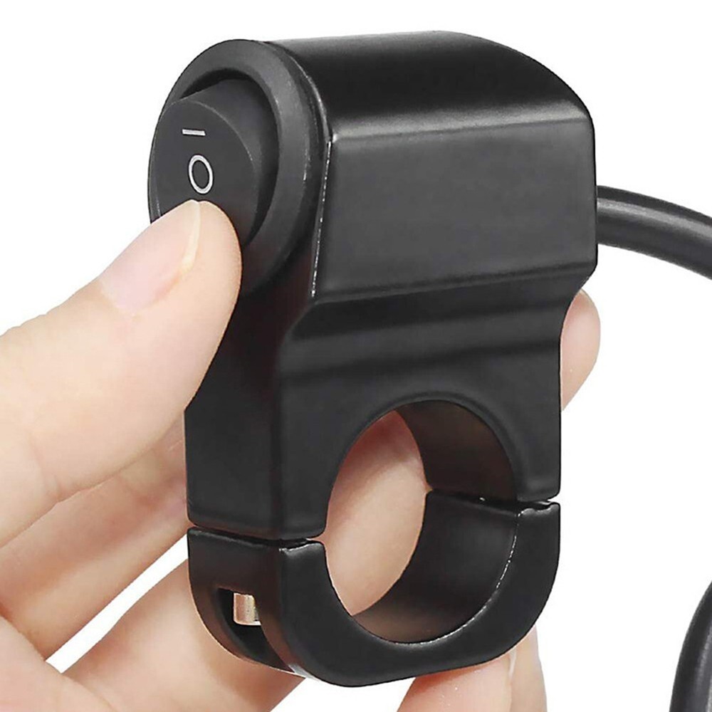 Motorcycle Headlight Button For Handlebar 22cm Switch Aluminum Alloy Black