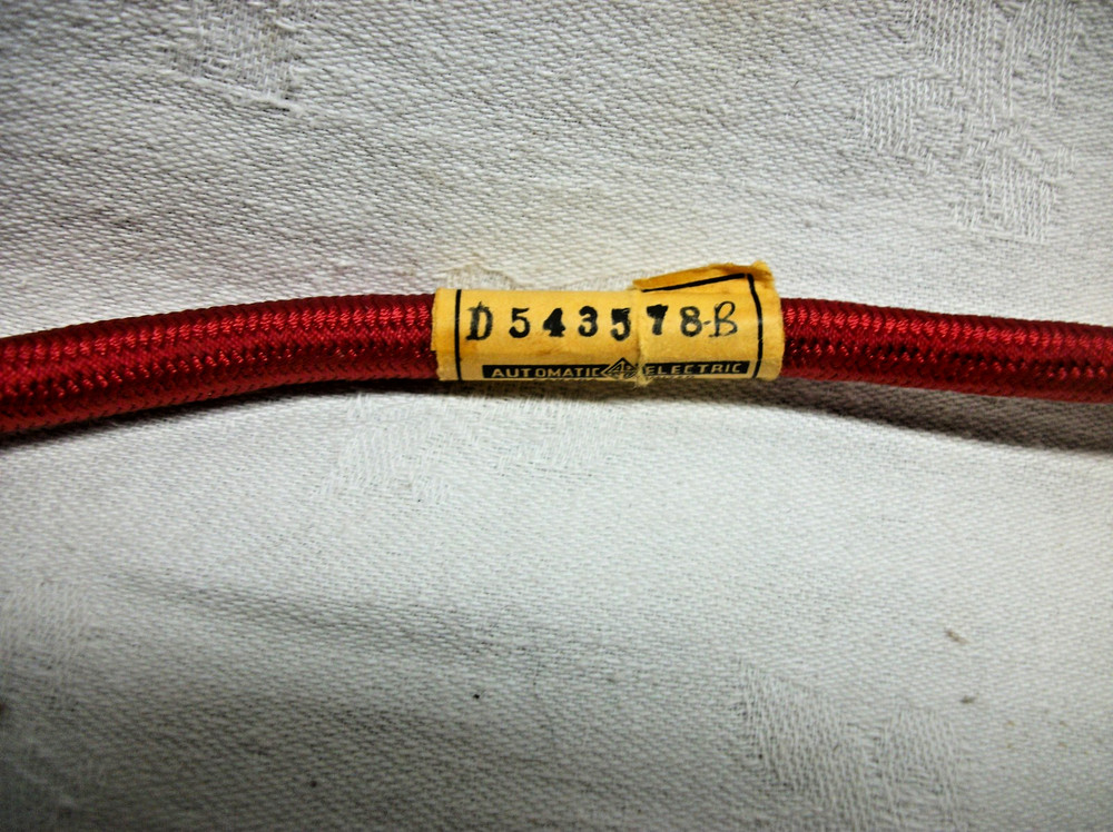 Automatic Electric Canada D543578-B red cloth switchboard patch cord 6ft