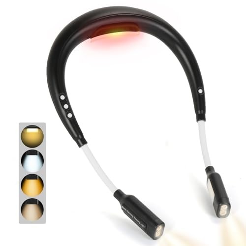 Rechargeable Heated Neck Reading Light with 4 Adjustable Light Modes, Black