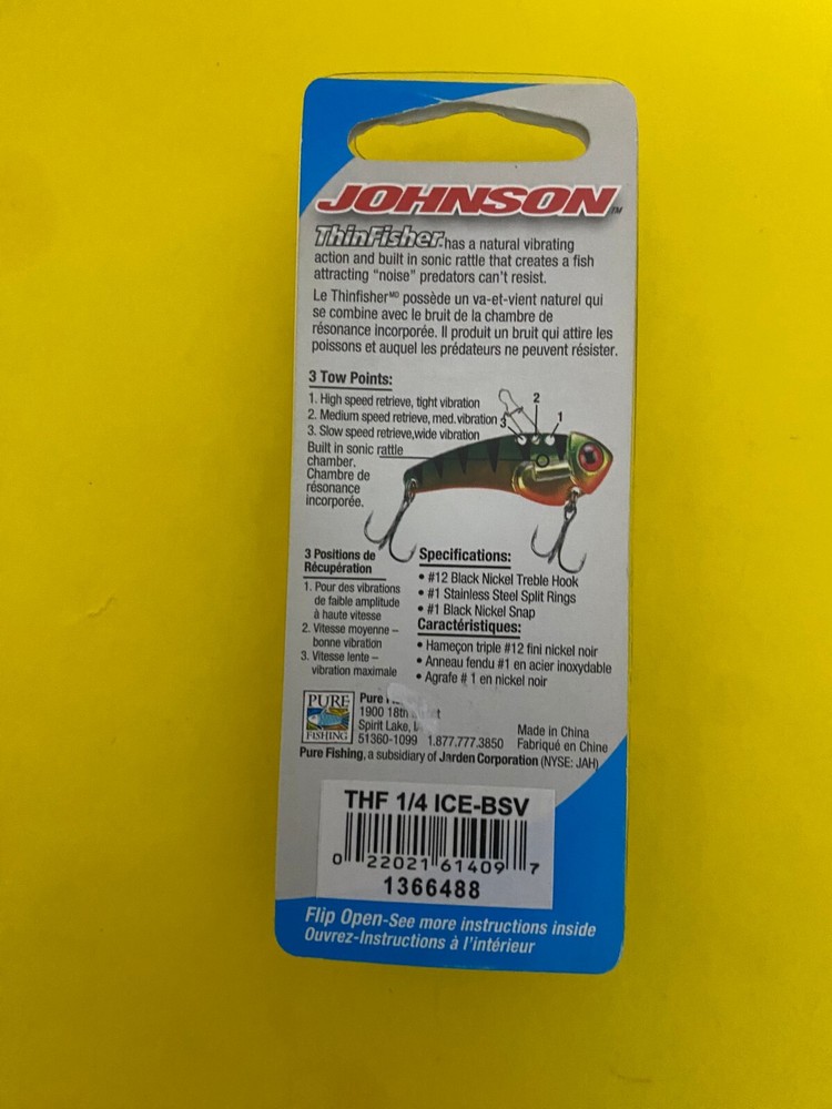 JOHNSON THINFISHER 1/4oz ICE-BSV NEW