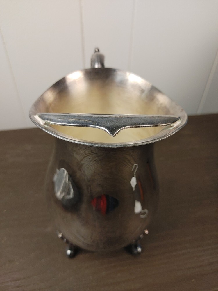 VINTAGE Leonard Silver Plate Footed Water Pitcher with Ice Lip