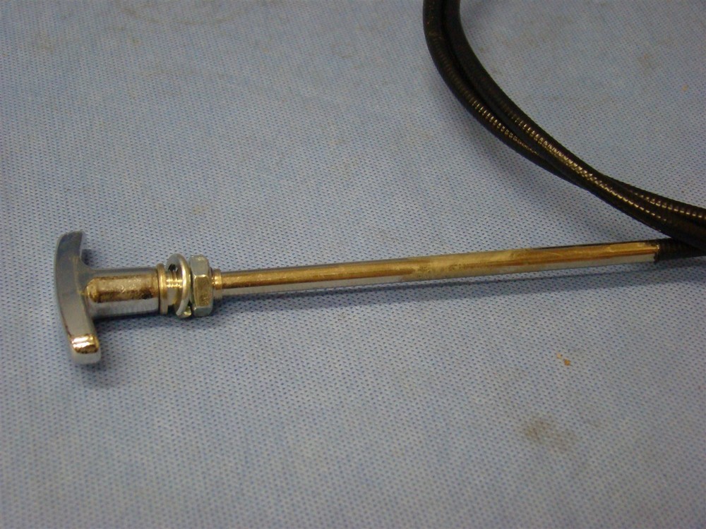 Control Cable T Handle PULL Choke 60" 5 Feet Universal CHROME Non Lock F/S