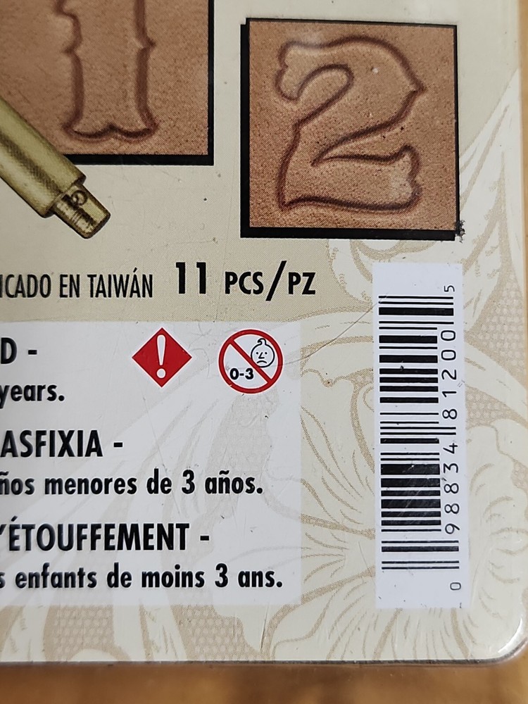 Tandy Leather Number Leather Stamp 11pc Set 3/4"