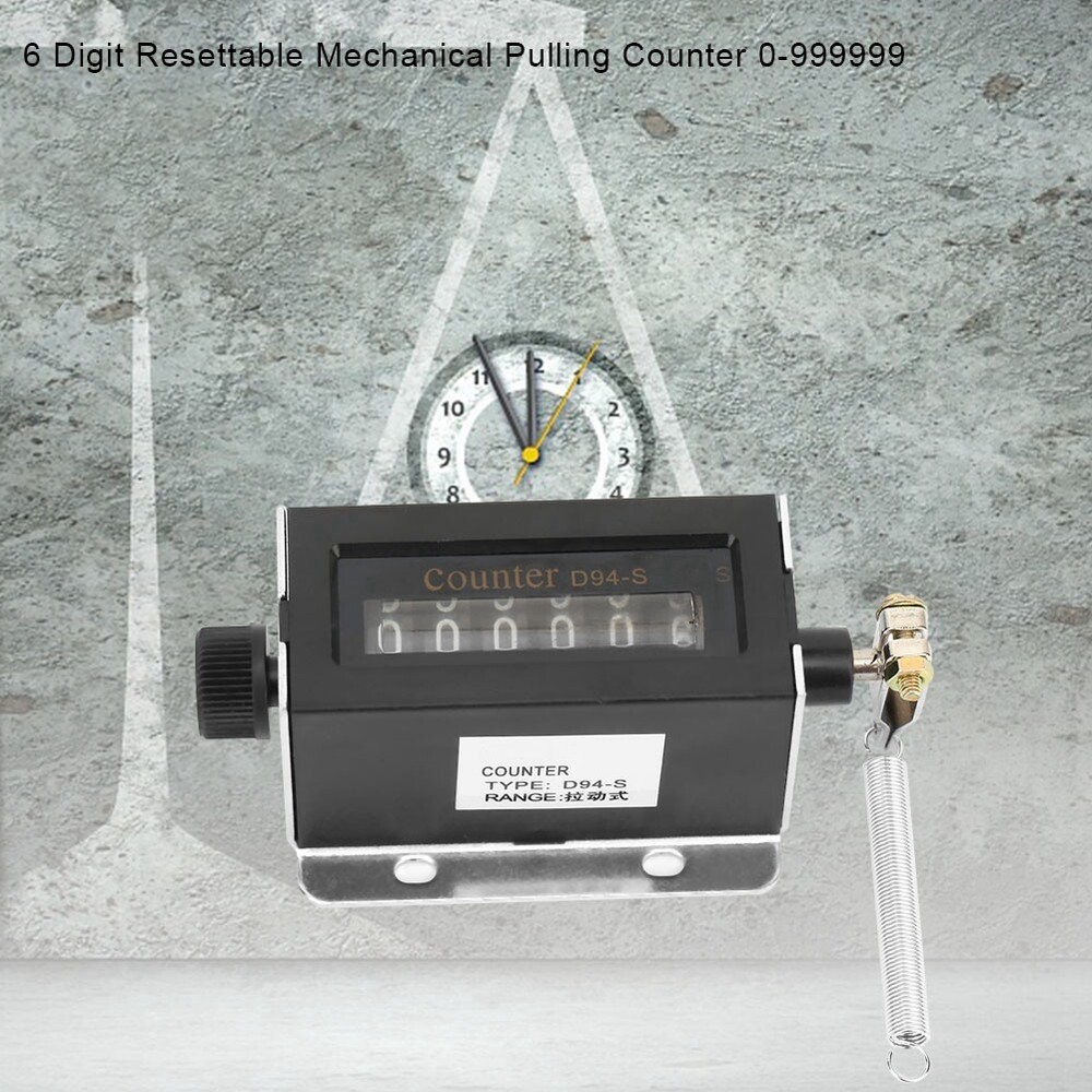 D94-S 6 Digit Resettable Mechanical High Quality Pulling Type Counter 0-999999