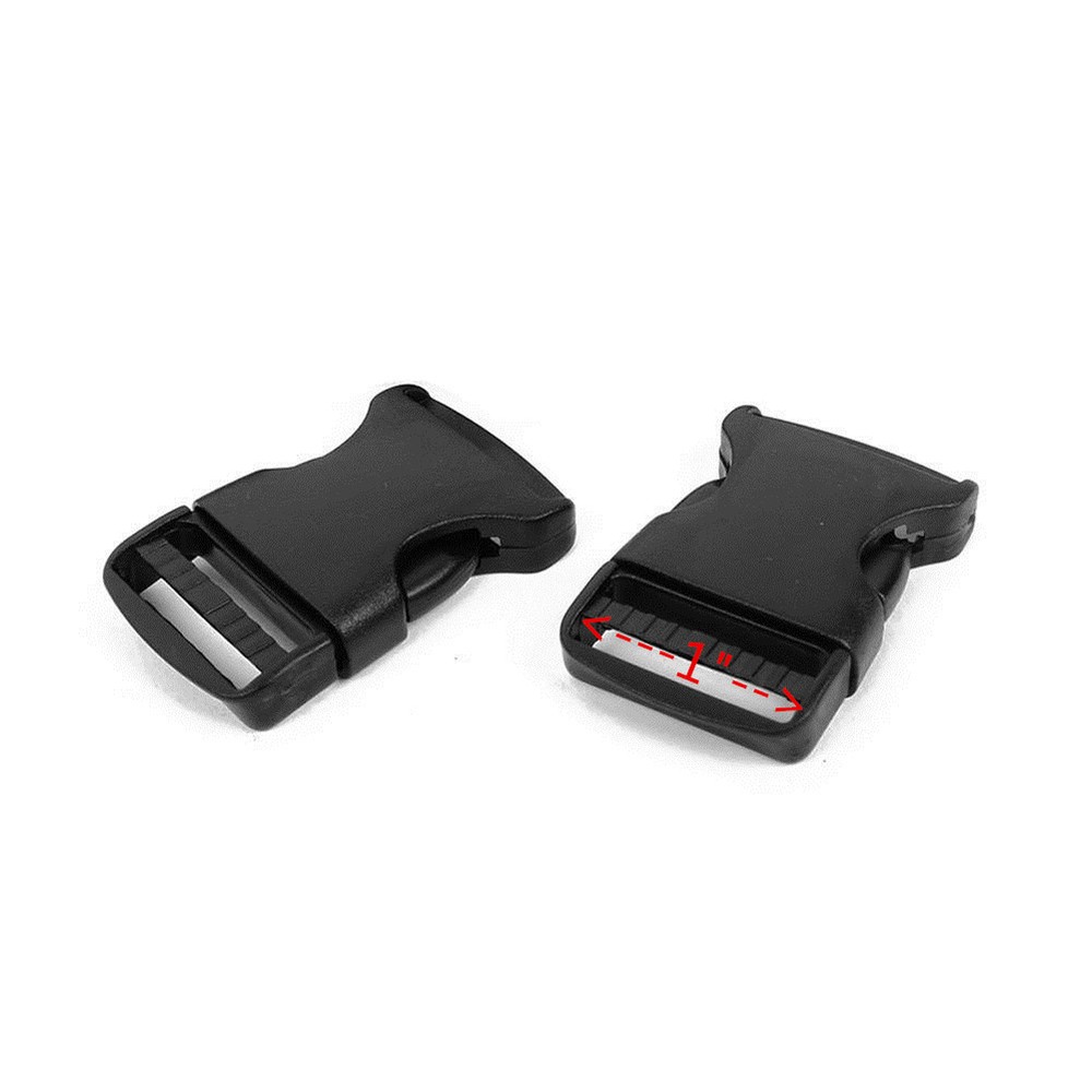 1 Inch Black Flat Heavy Duty Adjustable Side Plastic Backpack Release Buckles
