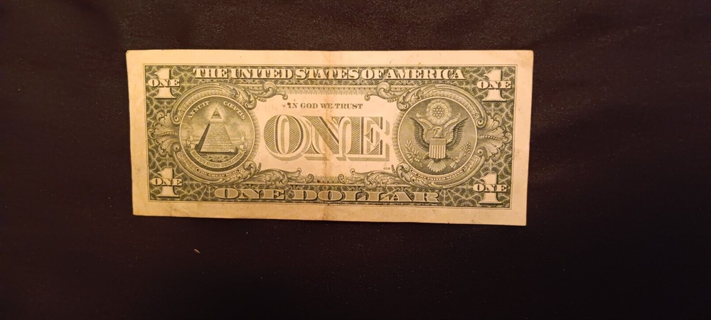 1995 $1 Federal Reserve Note - ERROR Partial Back to Front Reverse Image