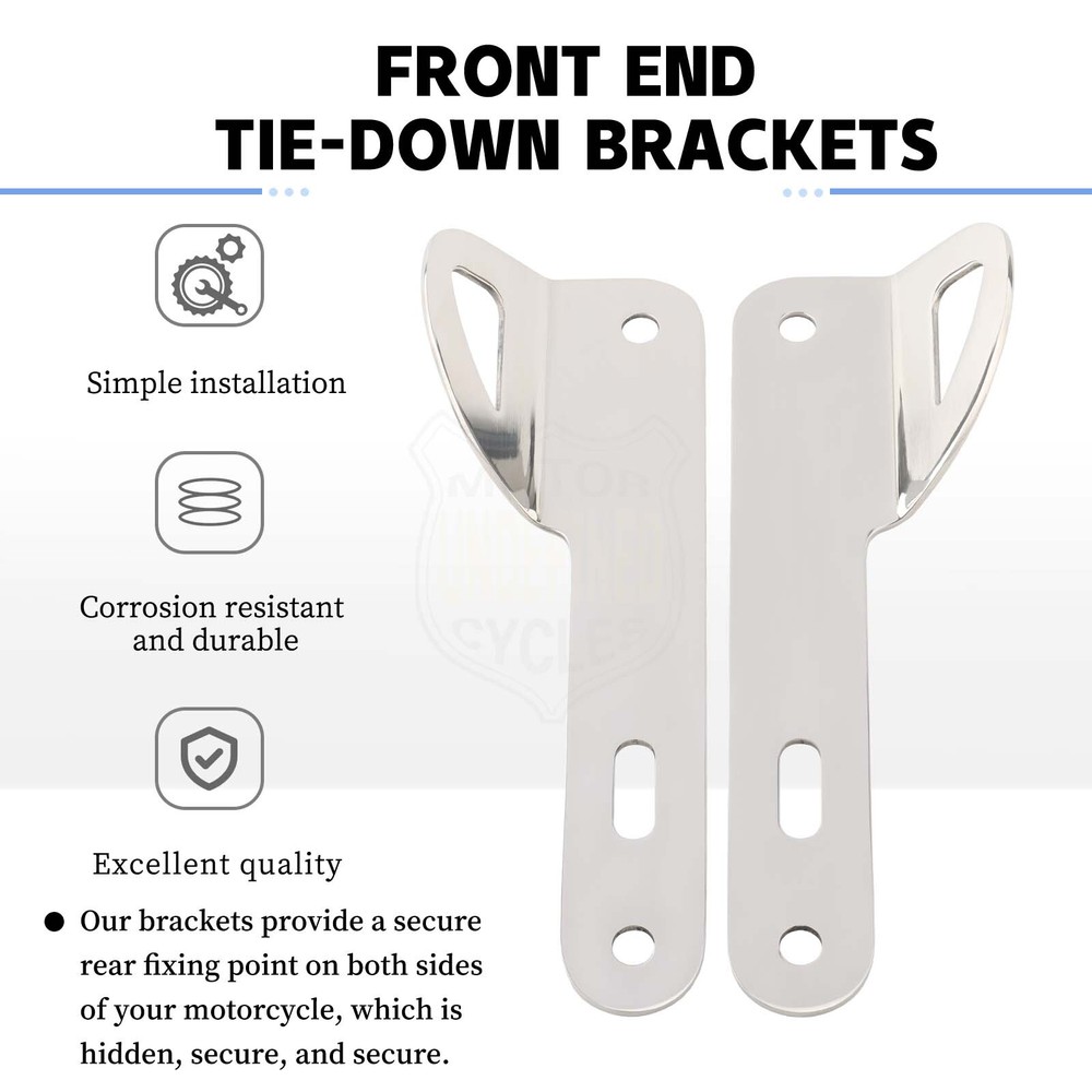 Pair Front Chrome Teardrop Tie-Down Brackets Mount For Harley Street Glide FLTR