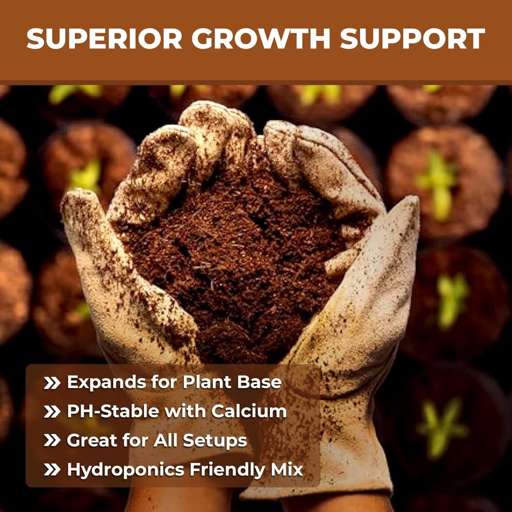 Compressed Coco Coir Bricks – 100% Organic, 650g x 6 Bricks – Expands to 8L