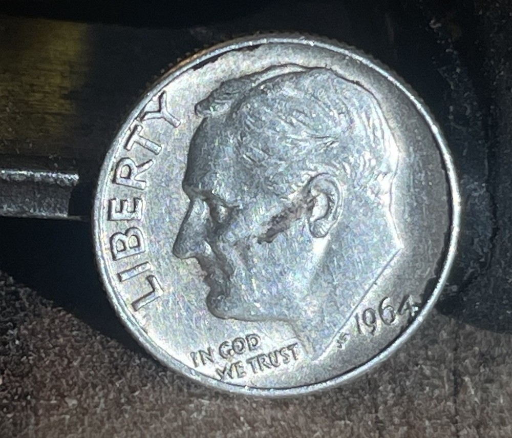 1964-D 10C Roosevelt Dime Silver Doubling Error