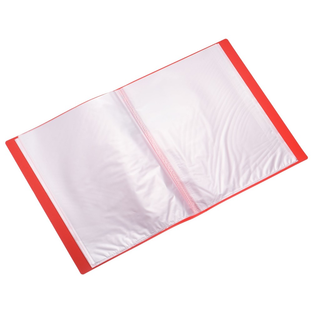 9x12" Binders with Plastic Sleeve, PP 60 Pocket File Protector, Red