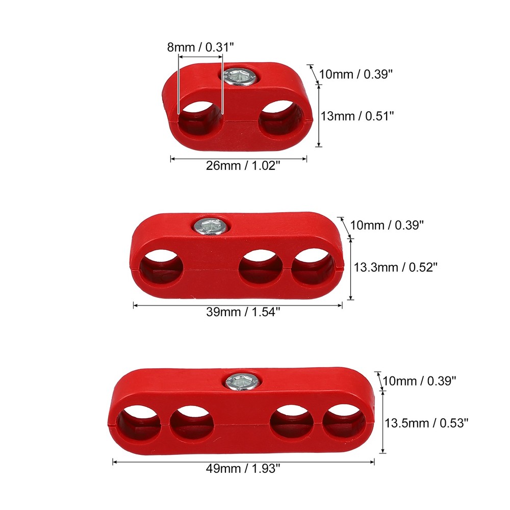 ONE Car Spark Plug Wire Separator Looms Divider Organizer Clamp Universal Red