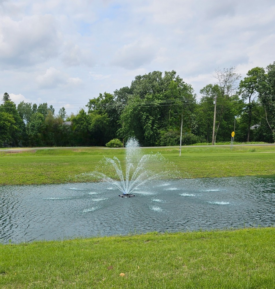 Fountain Pond with Accent Lighting