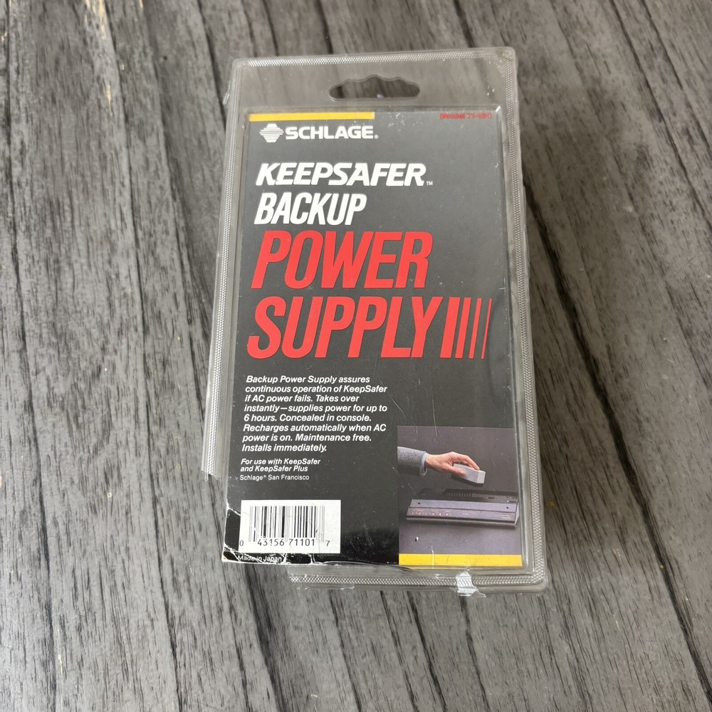 Schlage KeepSafer Backup Power Supply Model 71-101 NEW