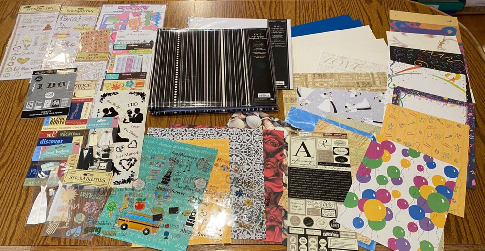 Paper Studio Hinged 12”x12” Post Bound Scrapbook & Supplies