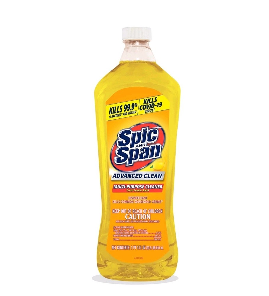 Spic And Span Multi-purpose Cleaner Lemon Scent Liquid Floor Cleaner 4 Bottles